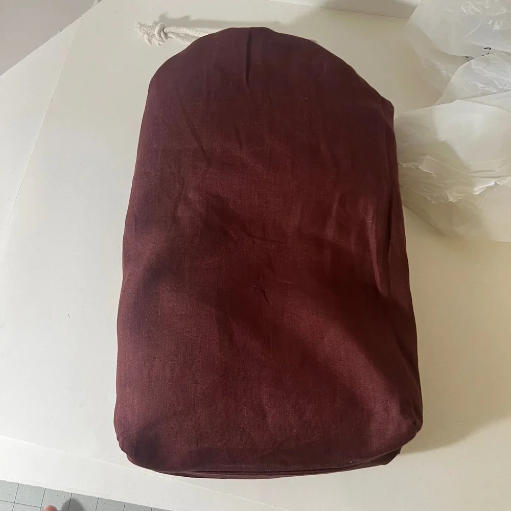 Quince European Linen Duvet Cover Burgundy Full Queen LB102808-YP001-39802 New